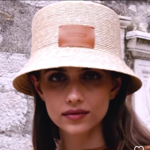 New Catarzi 1910 Elba Fine Braided Leather 100% Straw Bucket Hat Italy Handmade main image 9